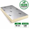 PIR Isolatieplaat  RD: 3,6 2 zijdig aluminium recht 1,2M x 0,6M x 80MM