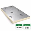 PIR Isolatieplaat RD: 1.80 2 zijdig aluminium kantig 1,2M x 0,6M x 40MM