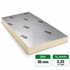PIR Isolatieplaat RD: 2.25 2 zijdig aluminium kantig 1,2M x 0,6M x 50MM