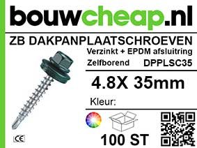 Dakpanplaatschroeven kleurkop 4,8 x 35 In Kleur