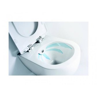 Bide Tuvalet Design ophang wc met sproeier (Bidet) Rimfree 51cm incl. Zitting flat softclosing