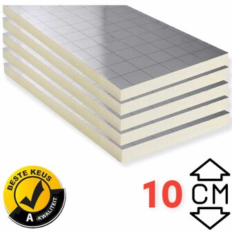 PIR isolatieplaat RD: 4,5 2 zijdig aluminium kantig 1,2M x 0,6M x 100MM