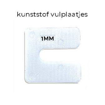 Uitvulplaatjes 1mm Wit - PP-zak 48 stuks