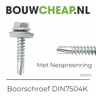 DIN 7504K Boorschroef met Neopreenring 6.3x75mm - 100 stuks