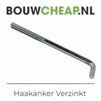 Haakanker verzinkt M20x450x50mm - per stuk