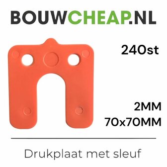 Drukplaat met sleuf 2mm (zak 240 st.)