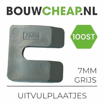  Uitvulplaatjes 7mm Grijs - PP-zak 100 stuks