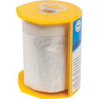 SCHILDERS TAPE MET AFDEKFOLIE 55CM X 33MTR INCL HOUDER MET SNIJRAND