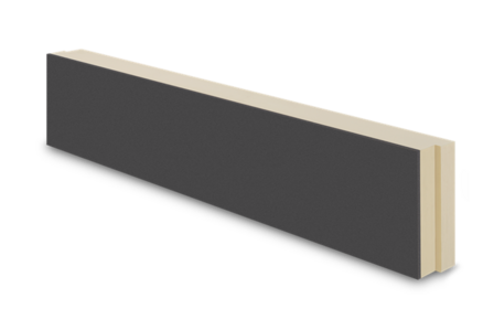  GEISOLEERDE KANTPLANK ANTRACIET 125 X 20 CM 70MM DIK 