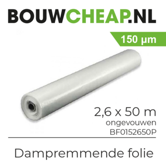PE dampremmende folie 0.15 x 2.6 x 50 mtr Plano 