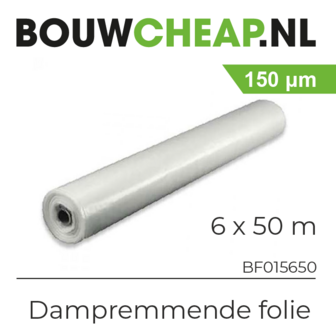 PE dampremmende folie 0.15 x 6 x 50 mtr 