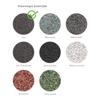 Dakleer (Bitumen) &ndash; 7,5 Meter &ndash; afgewerkt met talk/zand &ndash; A keus