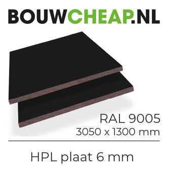 HPL plaat 6 mm RAL 9005