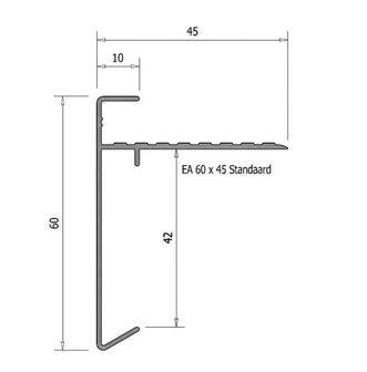 Aluminium daktrim 60x45mm