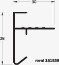 Daktrim Aluminium 38x30mm Kleur: RAL 7016 Antraciet