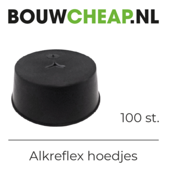 Zwarte, ronde hoedjes met een gladde bovenkant en een kleine centrale uitstulping. Verpakt per 100 stuks.