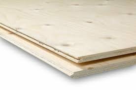 Lichte, gladde multiplexplaten met zichtbare houtnerf en enkele spijkergaatjes.