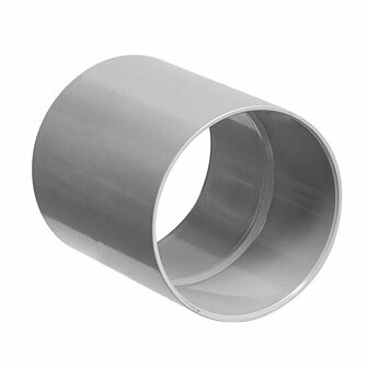 Glanzend metalen buis met een ronde opening en een strakke, gladde afwerking, zonder zichtbare voegen of schroeven.