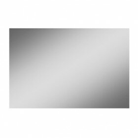 Een rechthoekige spiegel met een gladde, reflecterende oppervlak en een lichte grijstint.