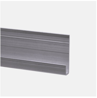 Elegante, rechte aluminium plaat met een licht glanzend oppervlak en subtiele verticale lijnen.