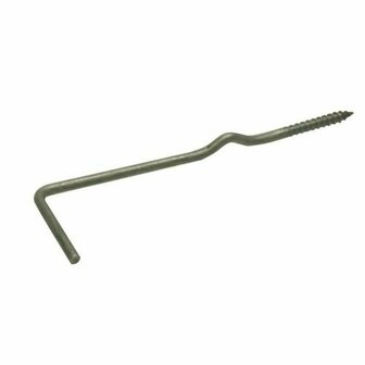 Dunne metalen pen met een spiraalvormige schroef aan de onderkant en een haakvormige top.