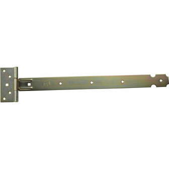 Langwerpige, metalen schuifbeugel met een zilverachtige afwerking en meerdere gaten voor bevestiging.