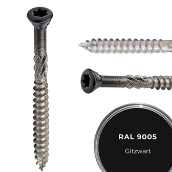 RVS 410 Potdekselschroeven 5.0x100mm Zwart - 100 stuks