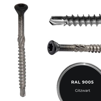 Glaslatschroeven RVS410 Zwart- 3,2x30mm - Lenskop - Torx - 200 stuks