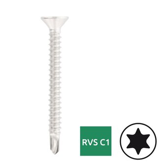 Boorschroeven RVS C1 DIN7504O Verzonken Kop - 4,2x22mm - Torx - 200 stuks