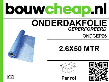 Onderdakfolie geperforeerd 2.6x50