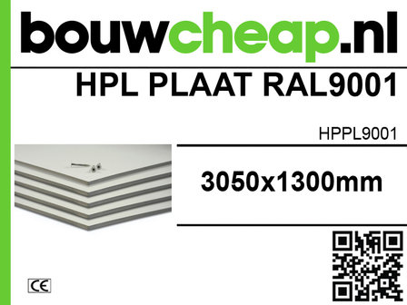 hpl plaat ral9001