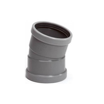 PVC bocht 110 mm 15&deg; manchet 2 keer mof