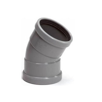 PVC bocht 110mm 30&deg; manchet 2 keer mof