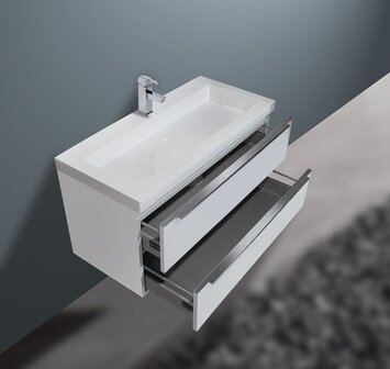 Badmeubel &quot;Senza Keramiek&quot; 100cm Wit