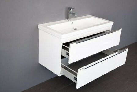 Badmeubel &quot;Senza Keramiek&quot; 100cm Wit