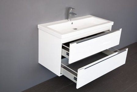 Badmeubel &quot;Senza Keramiek&quot; 100cm Antraciet