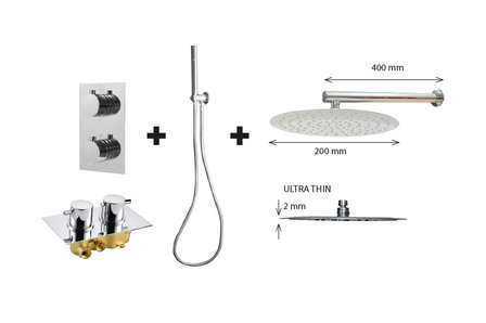 Inbouw Regendouche &quot;New Milano M-200&quot; 20cm Douchekop