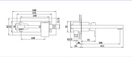 Inbouw Wastafelkraan &quot;A-Line&quot; Chroom