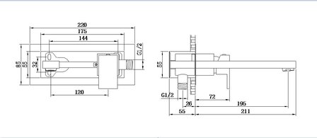 Inbouw Wastafelkraan &quot;A-Line&quot; Chroom