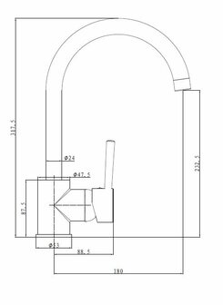 Keukenmengkraan &quot;Son&quot; H=32cm