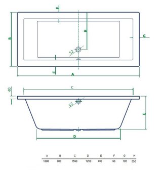 Inbouw bad &quot;Lounge Bad&quot; 180x80x49cm