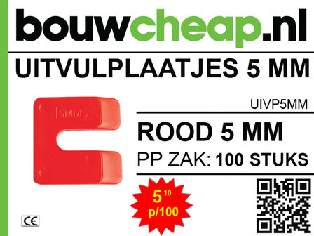 Uitvulplaatjes 5mm (PP-zak 100 st.)