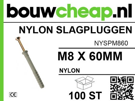 Nylon Slagplug M8x60mm