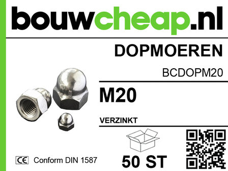 Dopmoeren M20 DIN 1587 (50 ST.)