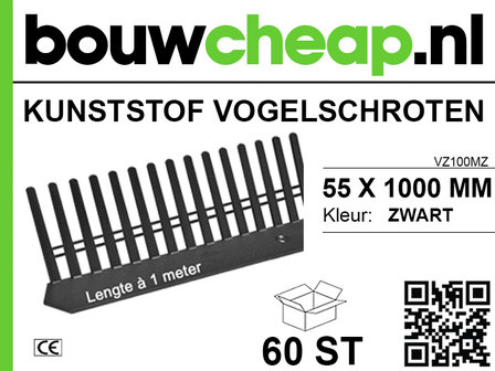 Vogelschroot met muiswering (ZWART) - 55mm hoog