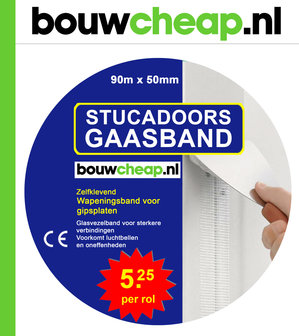 Stucadoors gaasband 5cm x 90mtr