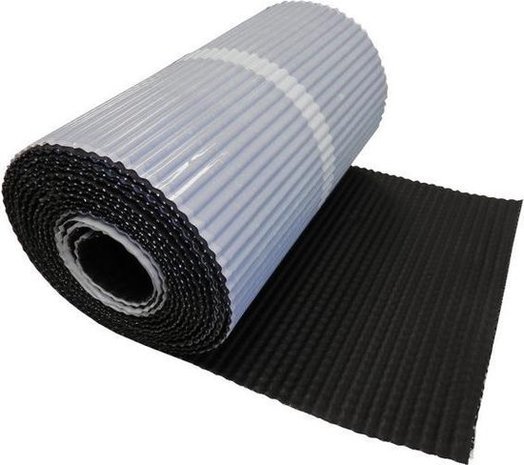 Loodvervanger zelfklevend Zwart (30cm x 5 meter)