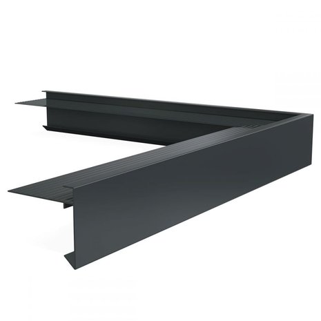 Daktrim buitenhoek Aluminium 60x64 Kleur: Ral 7016 Antraciet