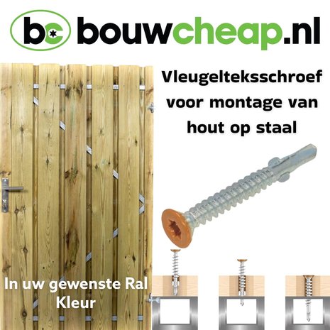 Vleugel Teksschroeven DIN 7504PTEK Verzinkt Torx 5,5X50 Uw Ral Kleur 100st.