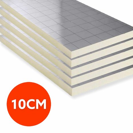 PIR isolatieplaat RD: 4,5 2 zijdig aluminium kantig 1,2M x 0,6M x 100MM